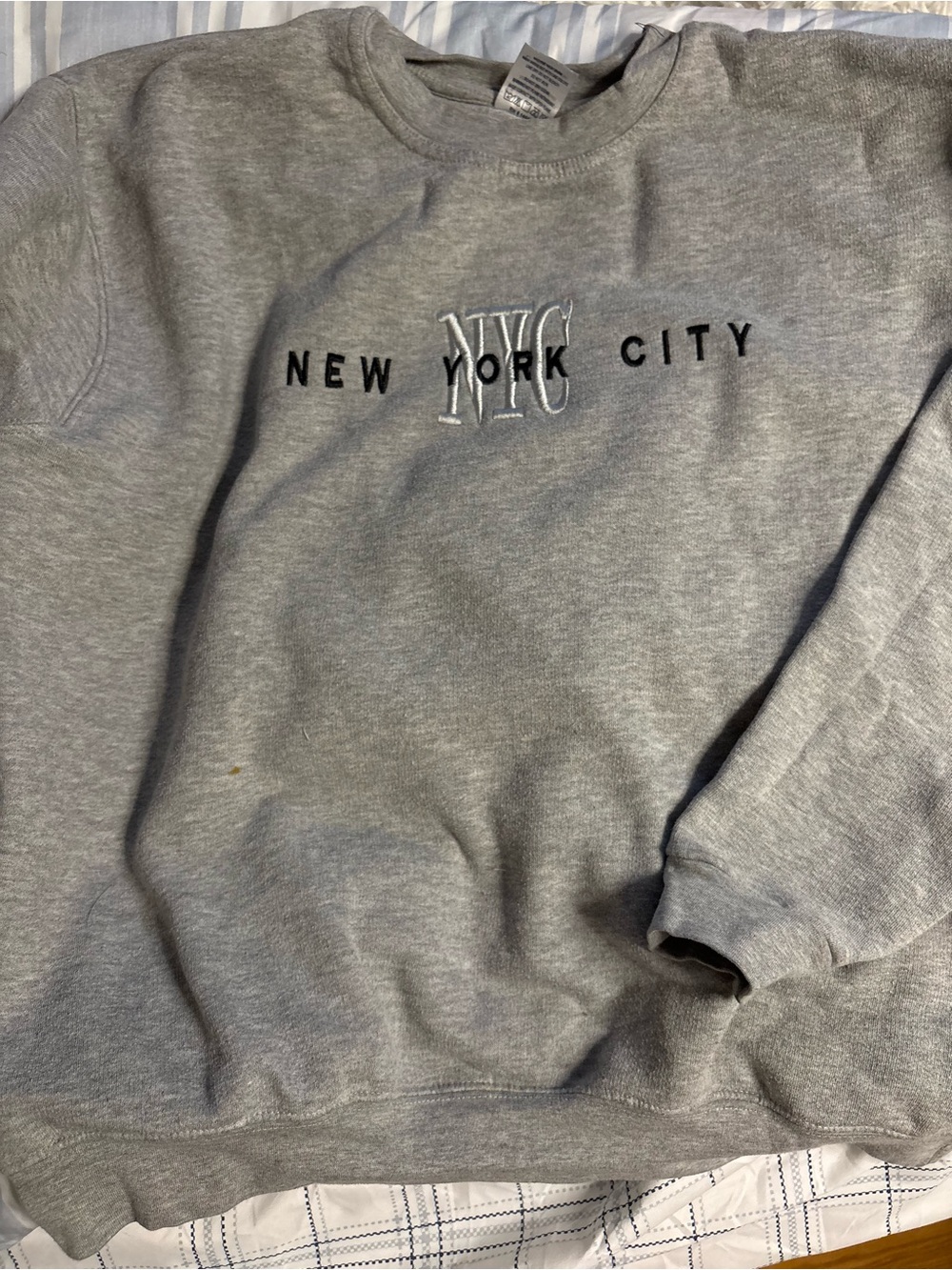 Grey 'New York City' Crewneck Sweatshirt